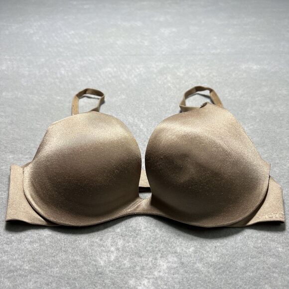 Victoria Secret Push Up Bra Size 32C Beige Support Adjustable Comfort - Picture 2 of 8